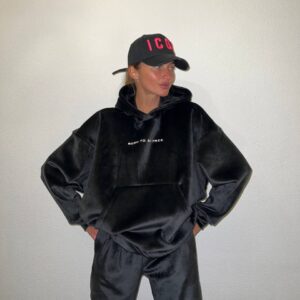 Велюровий костюм ”Free” з худі та джогерами