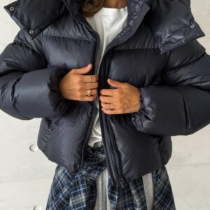 Матовий пуфер “Navy” з капюшоном