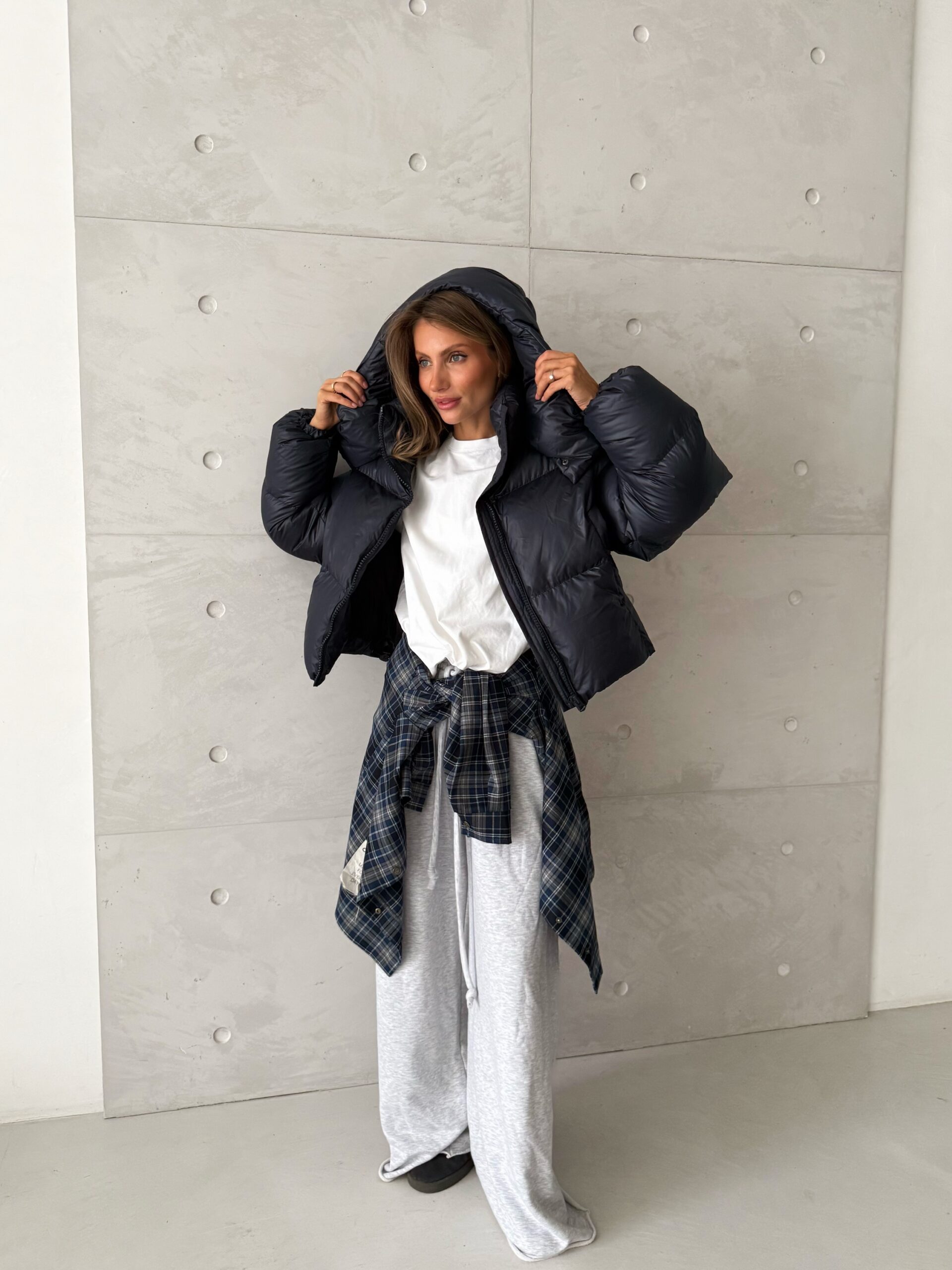 Матовий пуфер “Navy” з капюшоном - Зображення 6