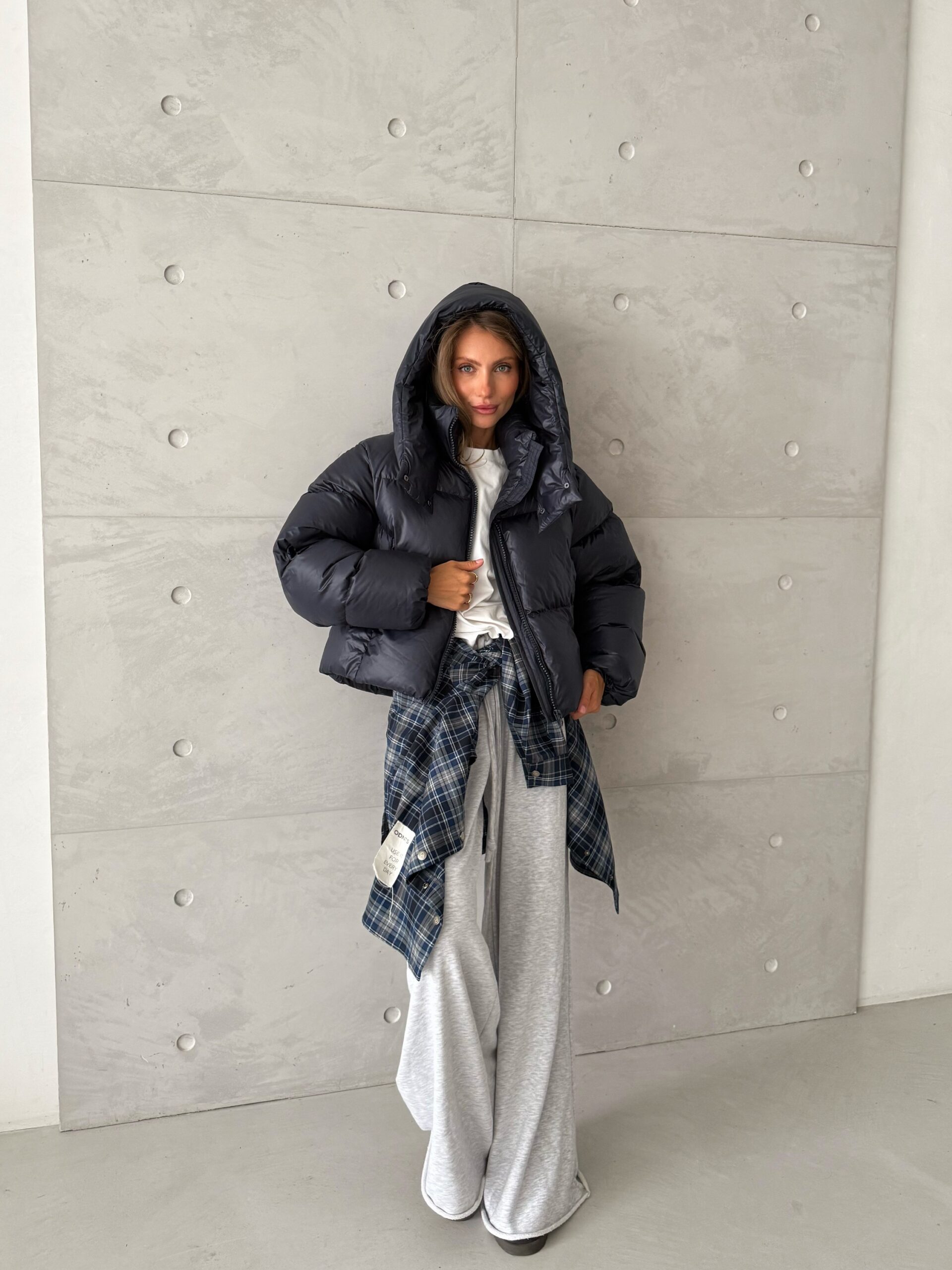 Матовий пуфер “Navy” з капюшоном - Зображення 5