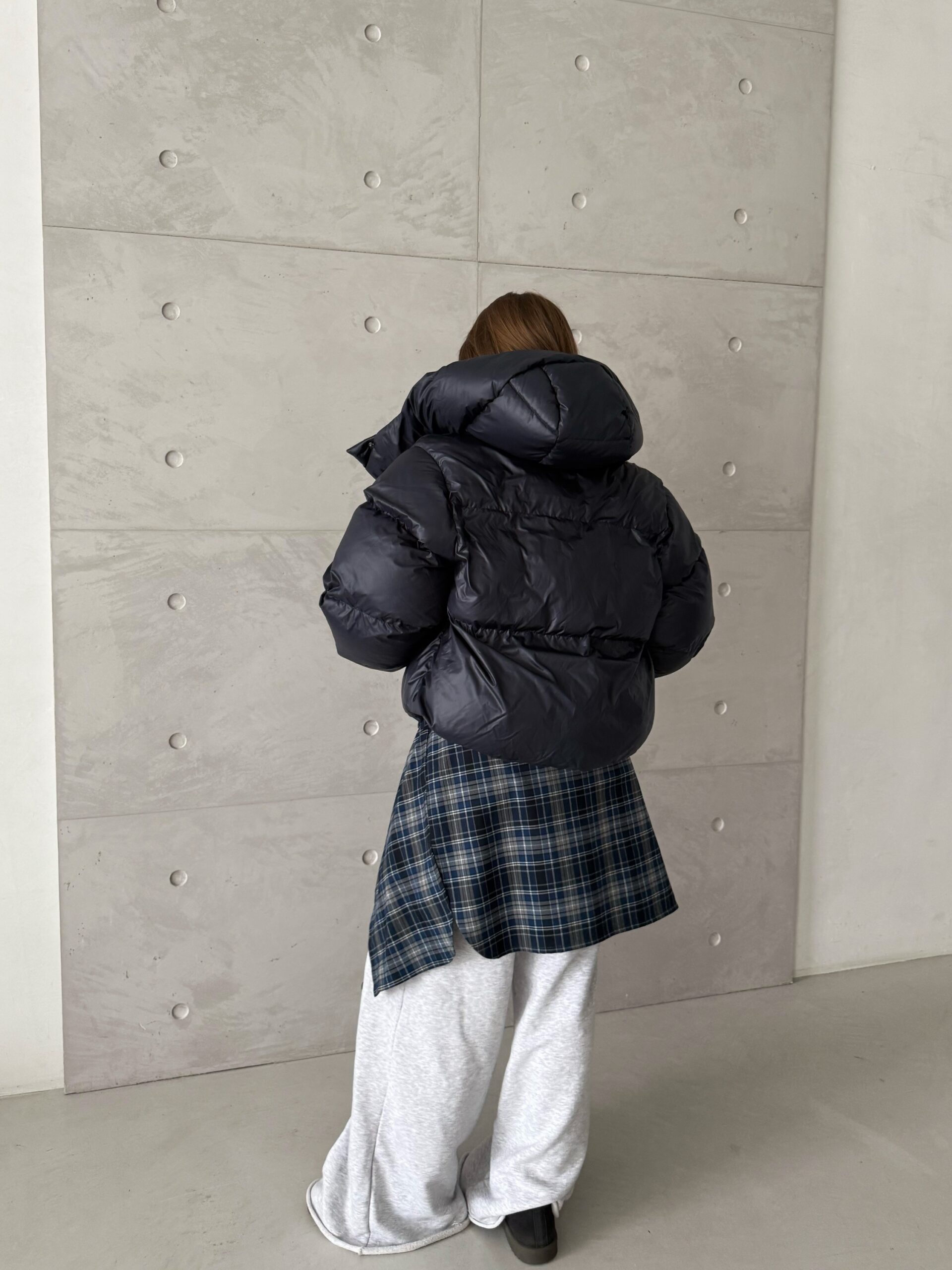 Матовий пуфер “Navy” з капюшоном - Зображення 7