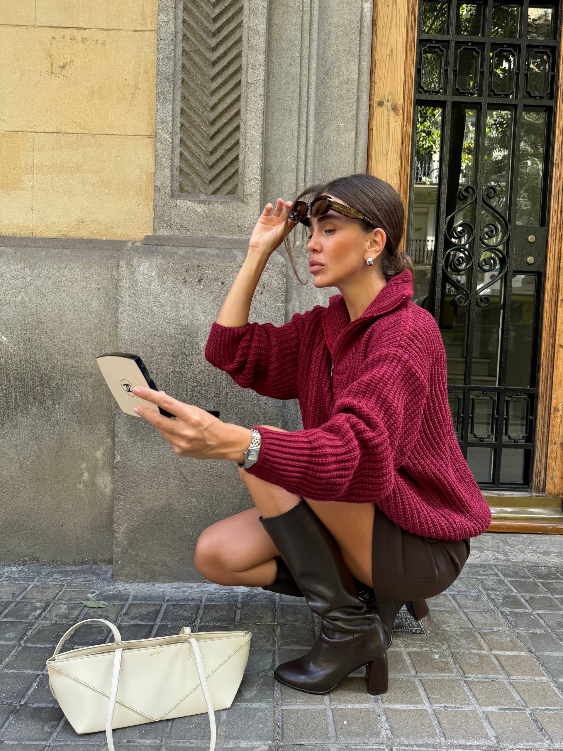 Вʼязаний светр “Bordeaux” з коміром - Зображення 4