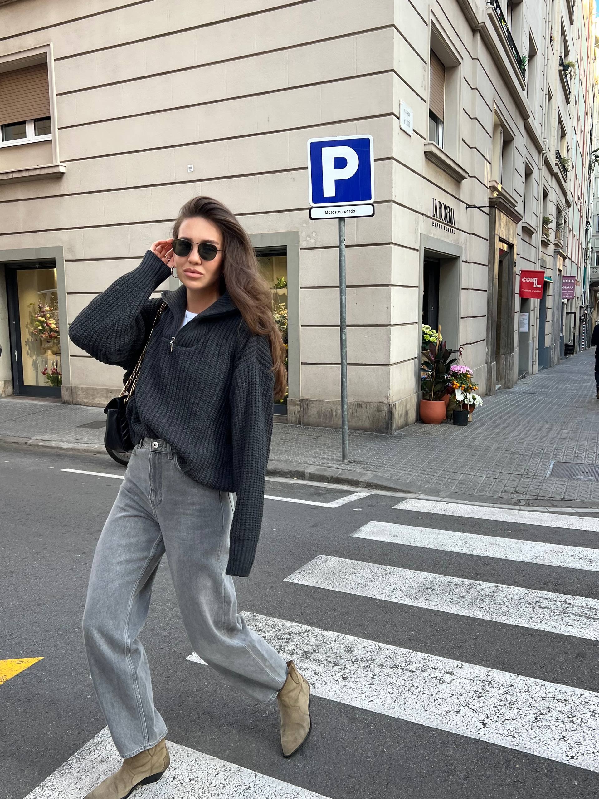 Вʼязаний светр “Graphite” з коміром - Зображення 6