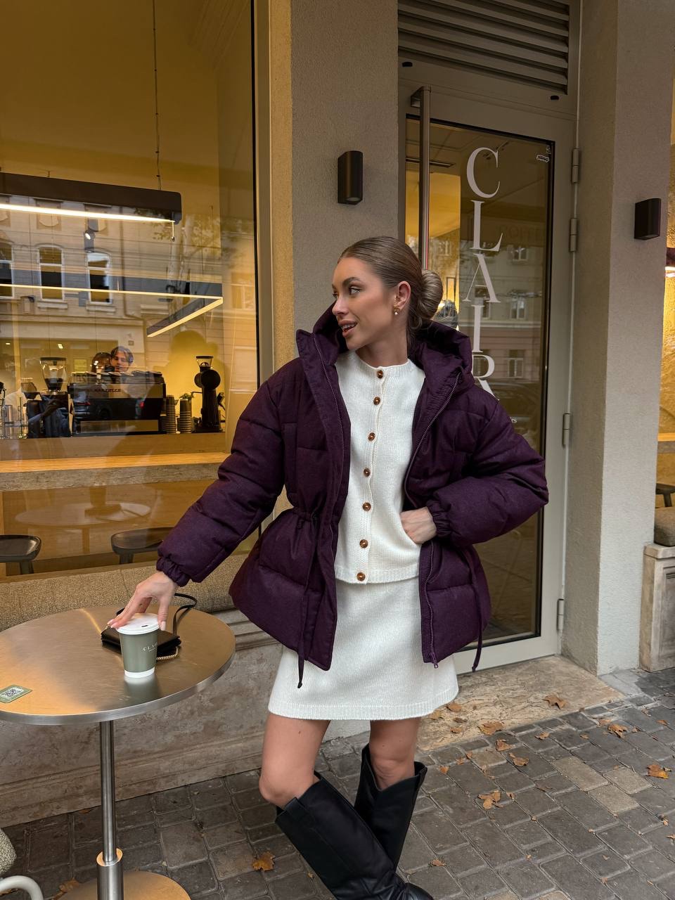 Пуховик “Jeanne” на кулісці з водовідштовхувальної тканини - Зображення 10