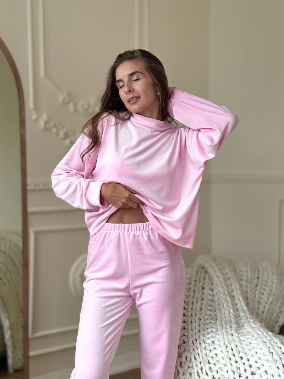Велюрова піжама “Ella” зі штанами - Зображення 2