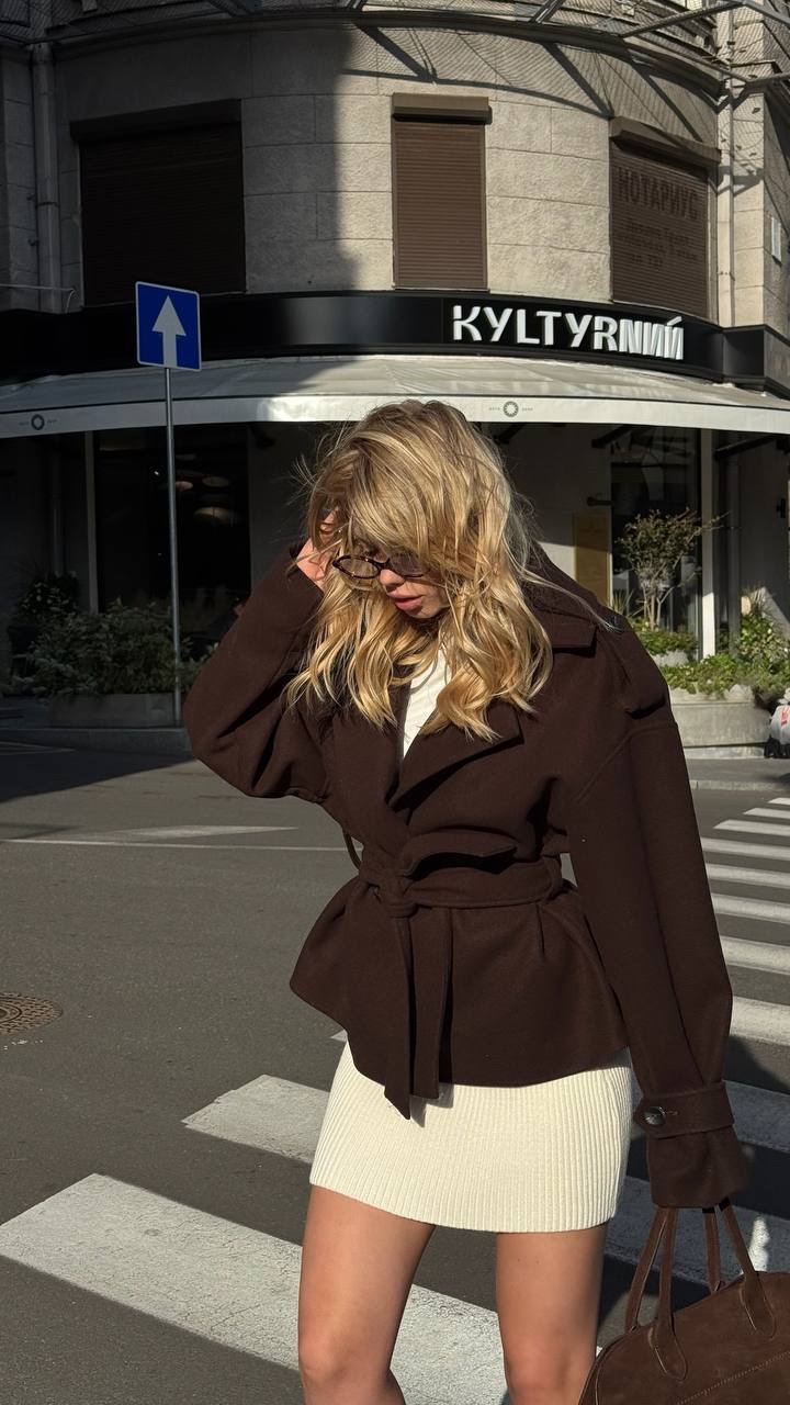 Тренч з кашеміру “Sophie” з поясом - Зображення 3