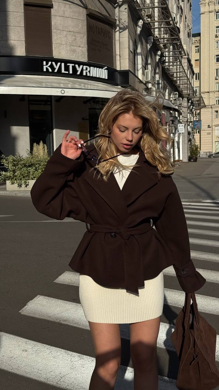 Тренч з кашеміру “Sophie” з поясом