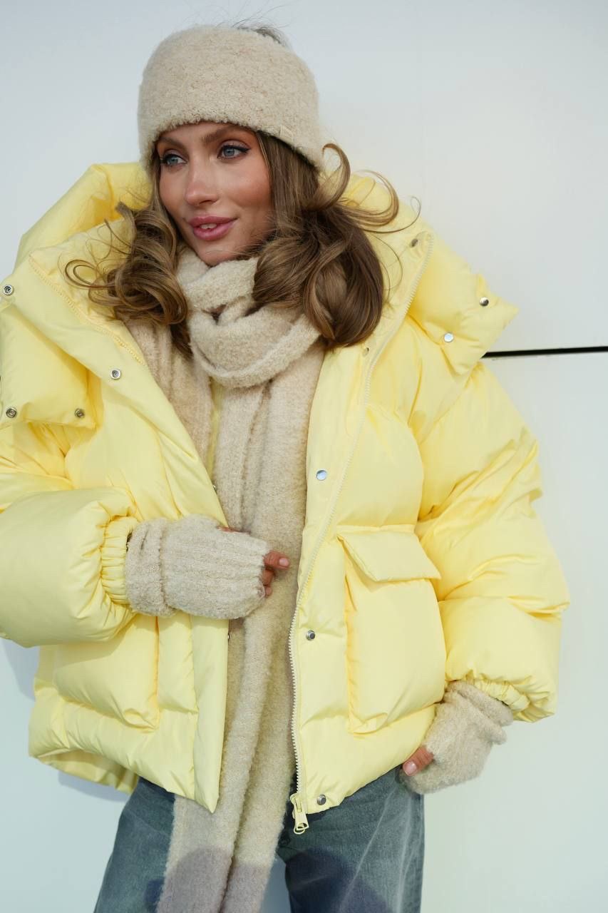 Пуфер з еко-пуху “Monica” з капюшоном - Зображення 14