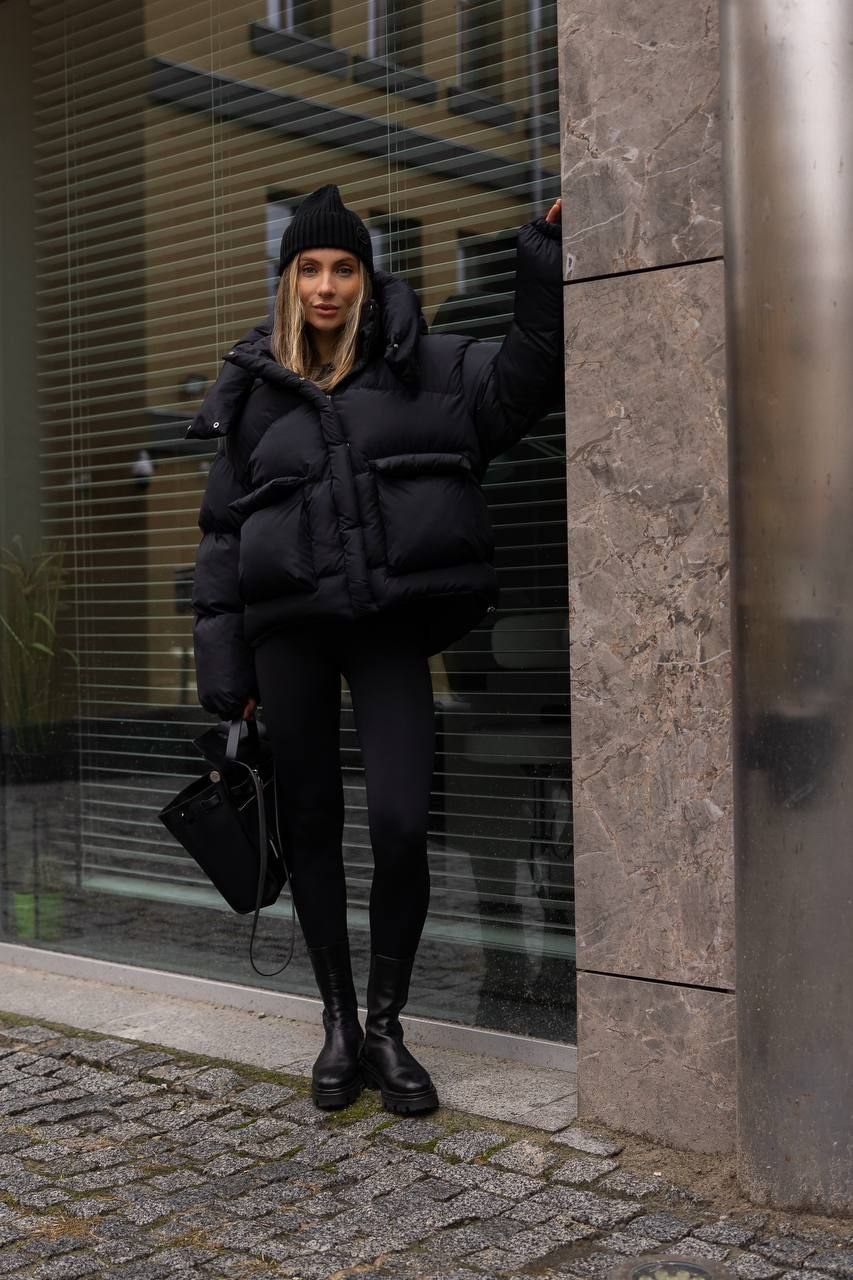 Пуфер з еко-пуху “Monica” з капюшоном - Зображення 11