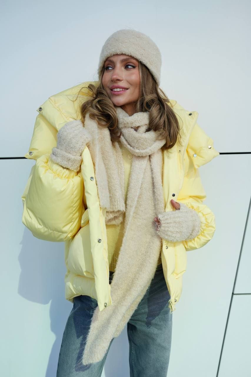 Пуфер з еко-пуху “Monica” з капюшоном - Зображення 13