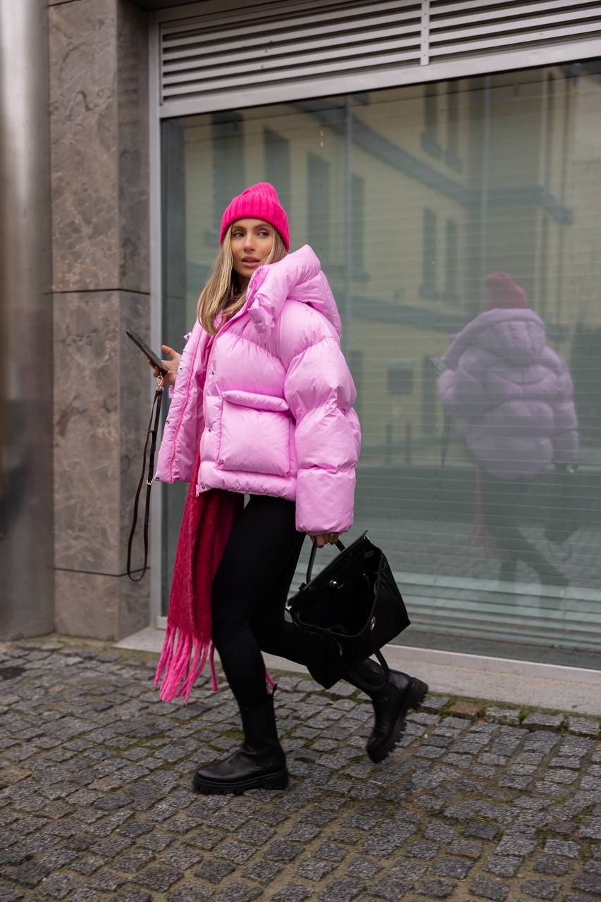 Пуфер з еко-пуху “Monica” з капюшоном - Зображення 20