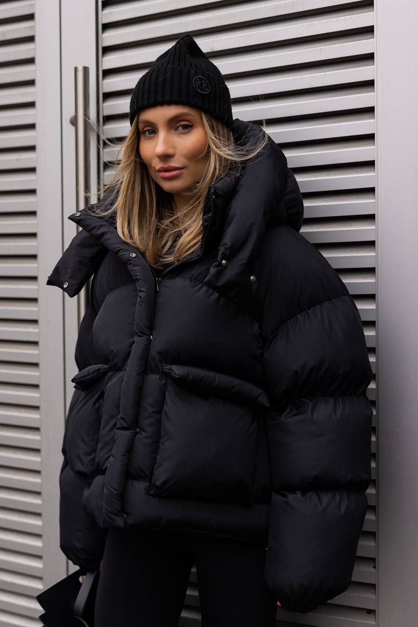 Пуфер з еко-пуху “Monica” з капюшоном - Зображення 9