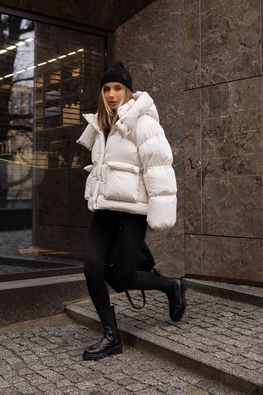 Пуфер з еко-пуху “Monica” з капюшоном - Зображення 8