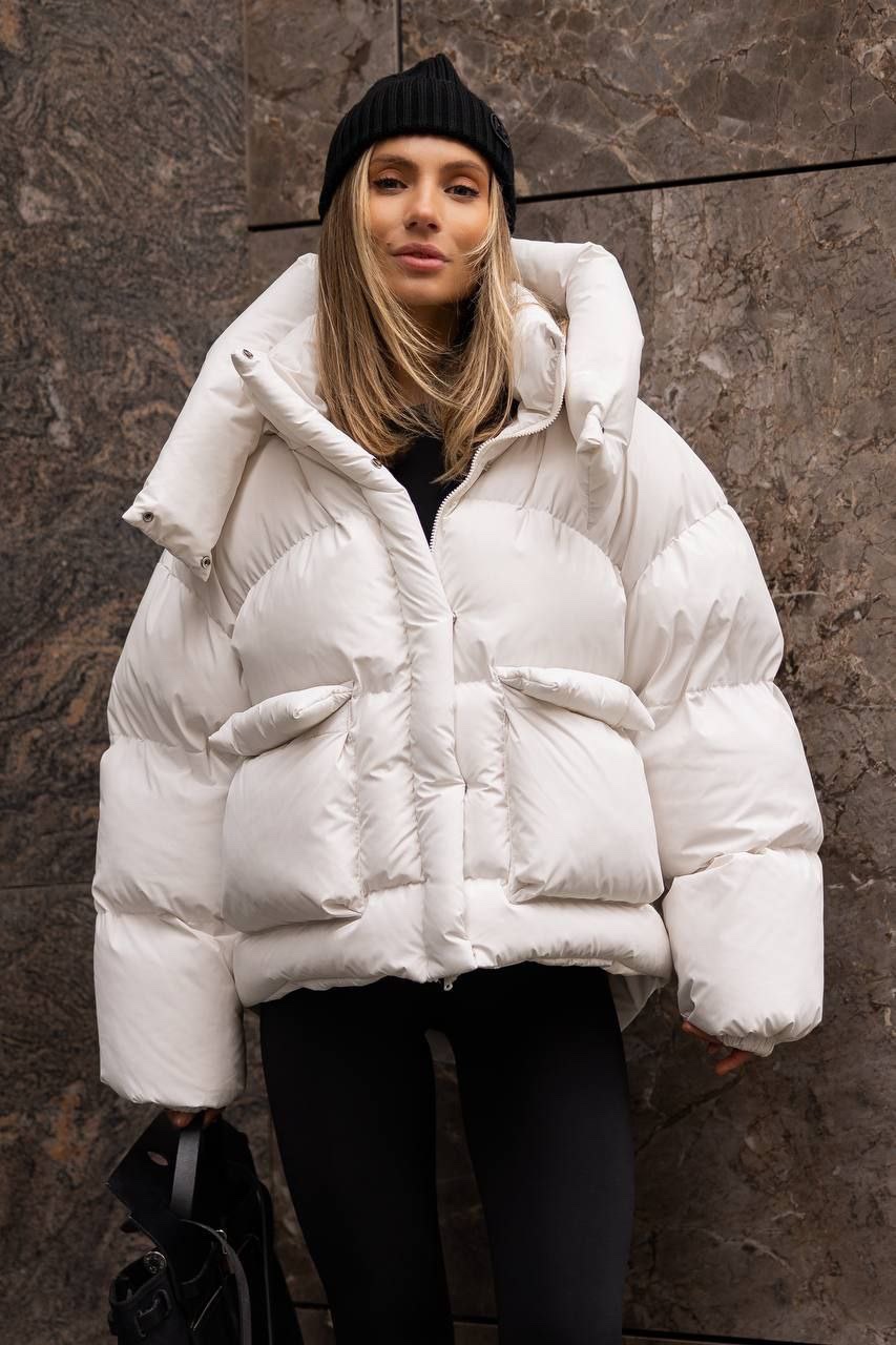 Пуфер з еко-пуху “Monica” з капюшоном - Зображення 5