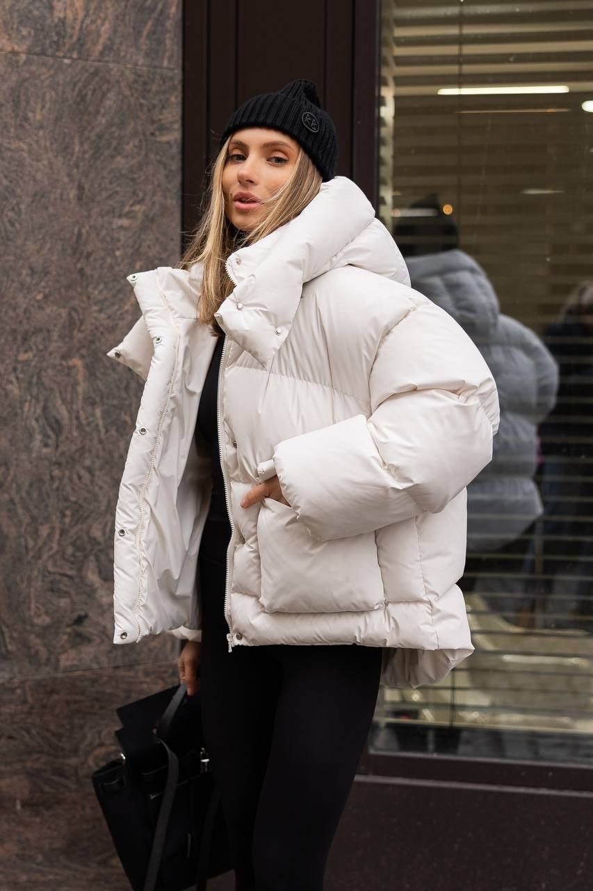 Пуфер з еко-пуху “Monica” з капюшоном - Зображення 6