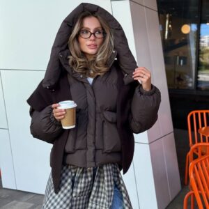 Пуфер з еко-пуху “Monica” з капюшоном