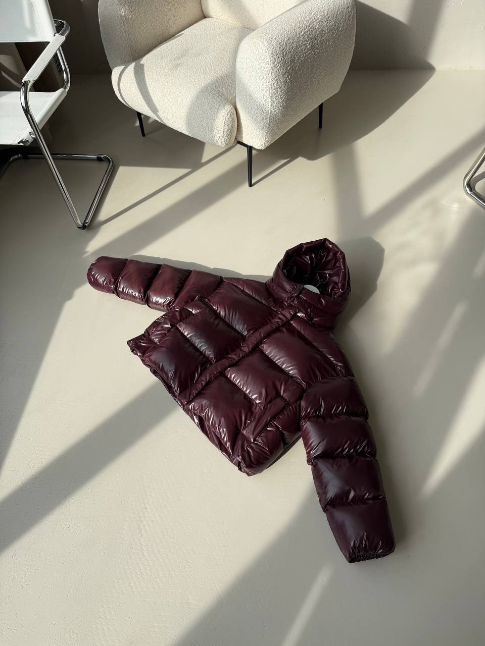 Глянцевий пуфер “Madrid” з капюшоном - Зображення 2