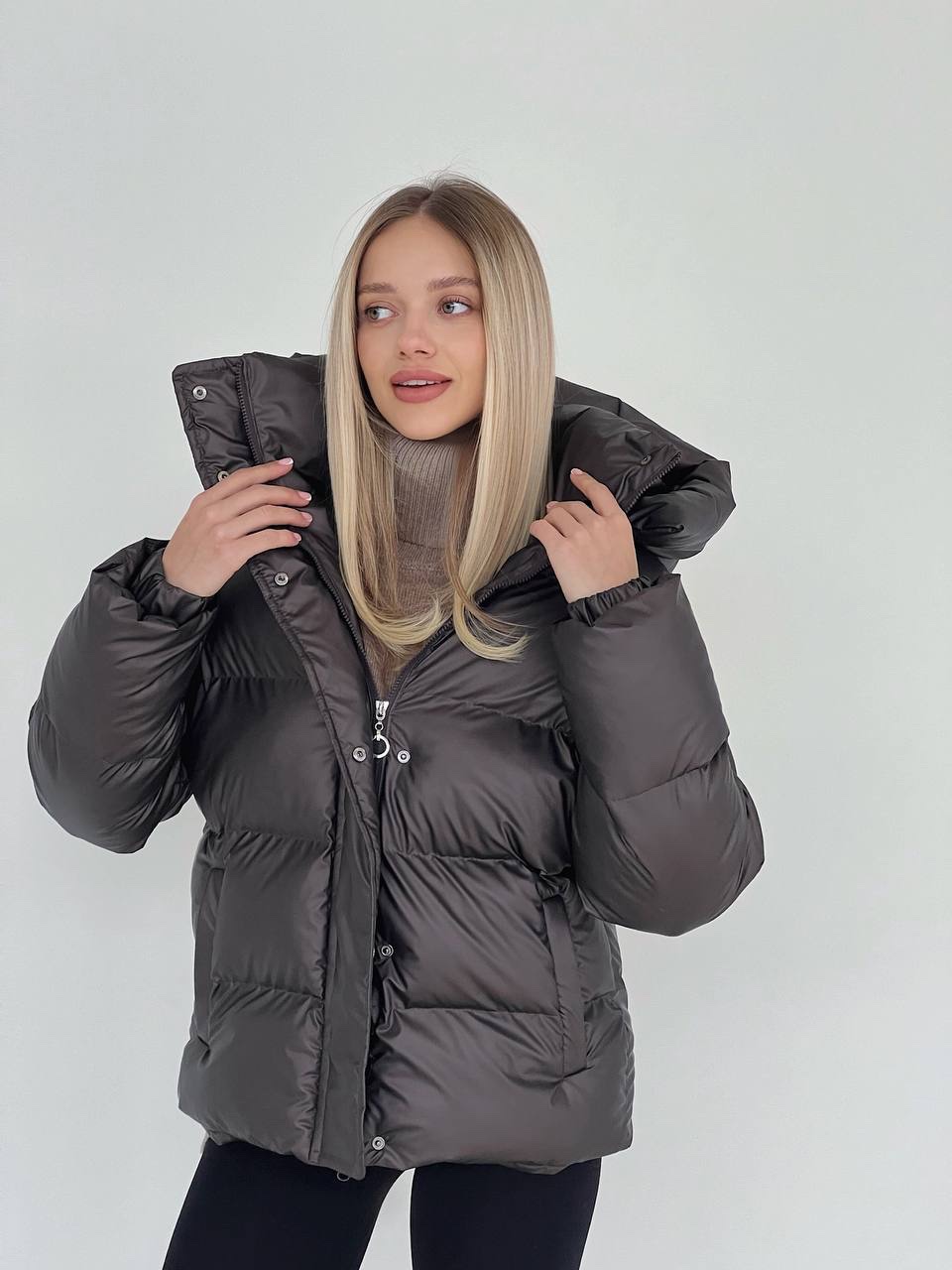 Перламутровий пуховик “Glacé” з біо-пуху - Зображення 2