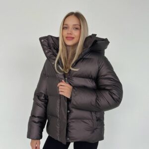 Перламутровий пуховик “Glacé” з біо-пуху