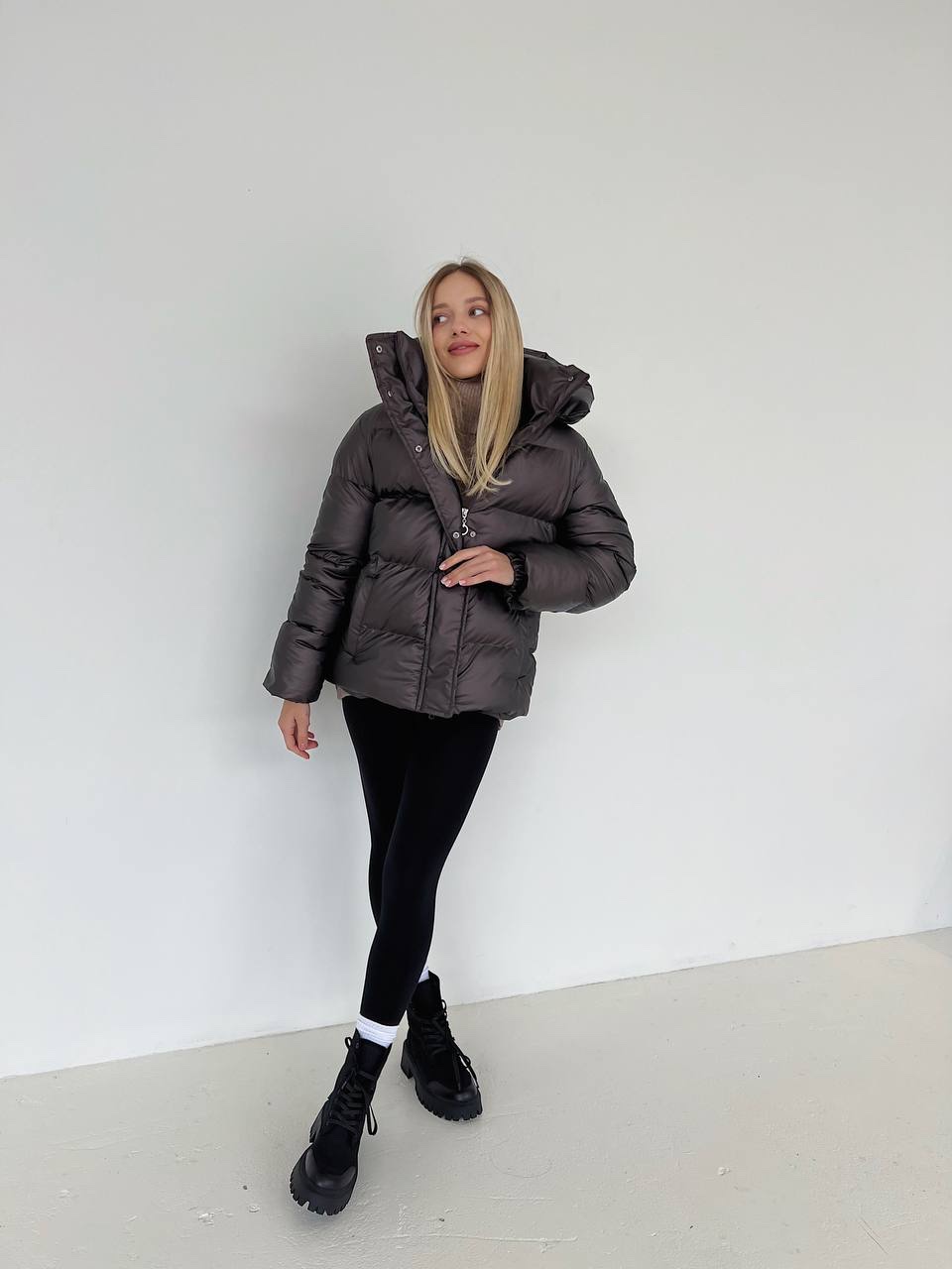 Перламутровий пуховик “Glacé” з біо-пуху - Зображення 5