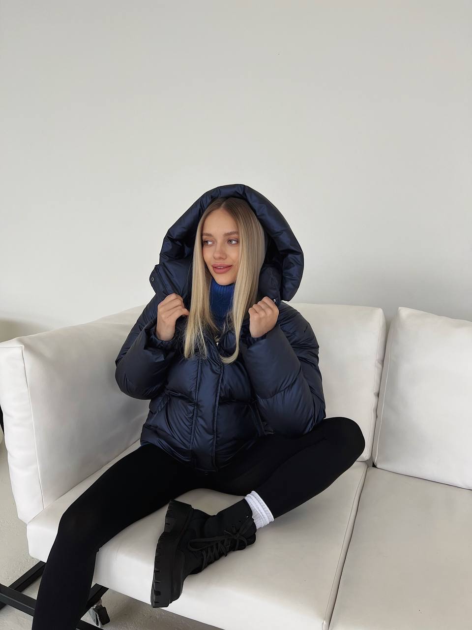 Перламутровий пуховик “Glacé” з біо-пуху - Зображення 8