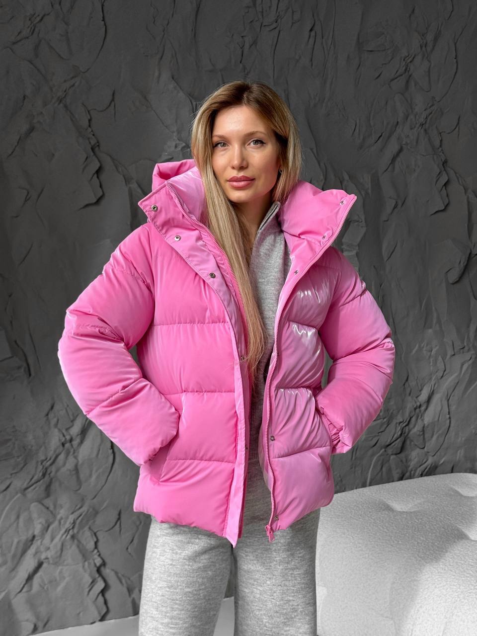 Лаковий пуховик “Lumi” з біо-пуху - Зображення 5