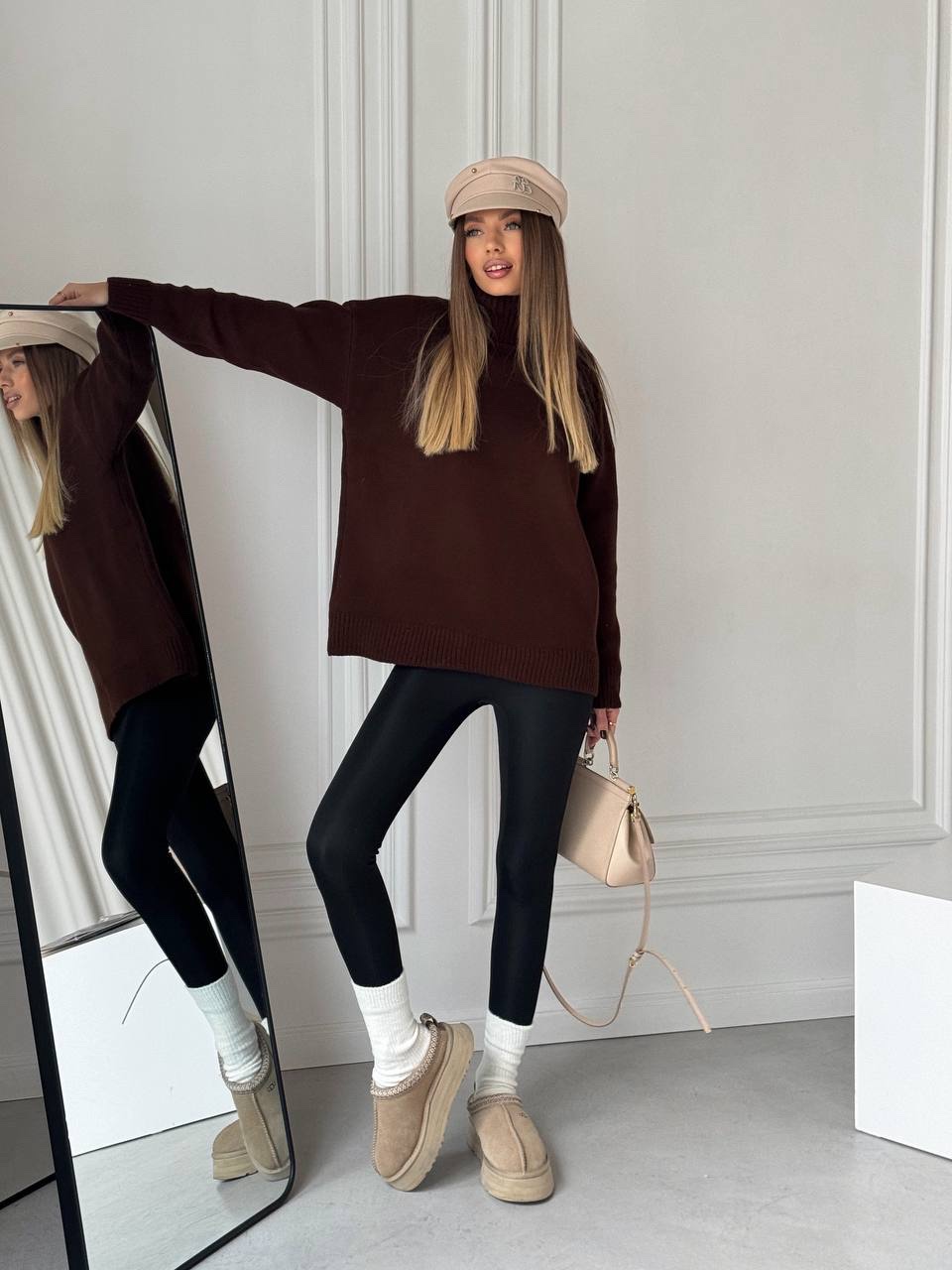 Вʼязаний светр ”Cozy” з високою горловиною