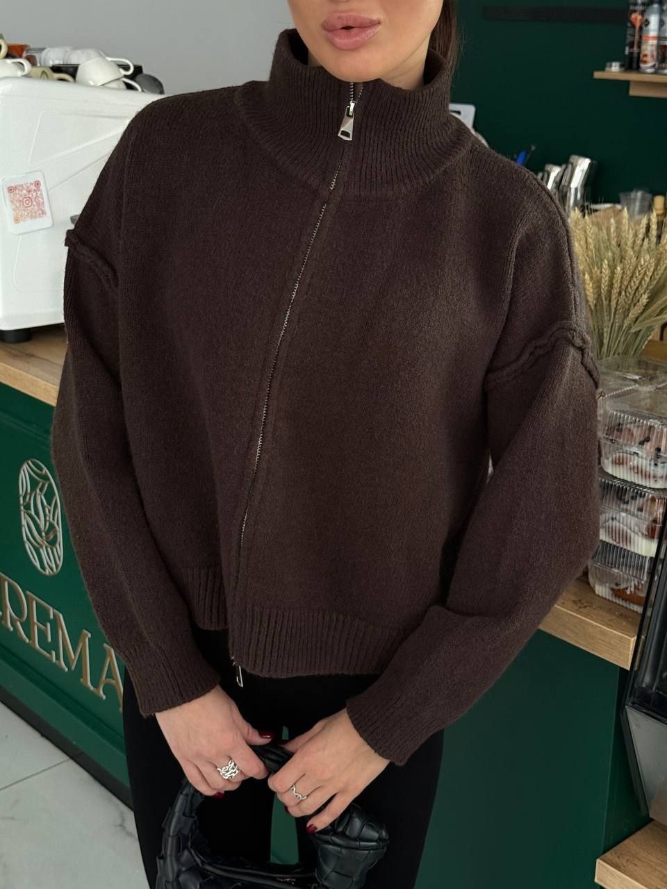 Бомбер “Nelly” з кашеміру на блискавці