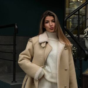 Подовжена дублянка “Jessica” з поясом