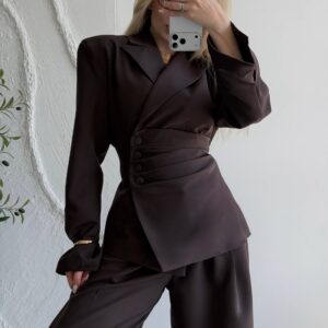 Жіночий костюм з жакетом і широкими штанами “Soft Tailor”