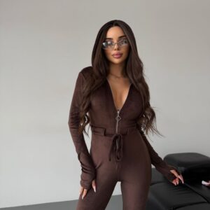 Жіночий велюровий комбінезон “Velour Zip”
