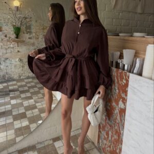 Жіноча лляна мінісукня “Linen Ruffle”