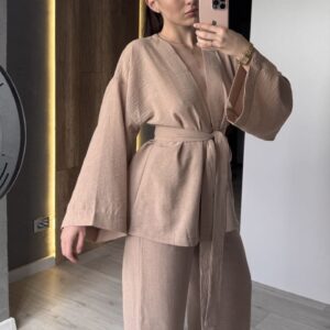 Жіночий лляний костюм трійка “Boho Linen Set”