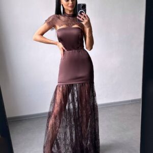 Жіноча сукня-максі “Lace Satin Maxi”