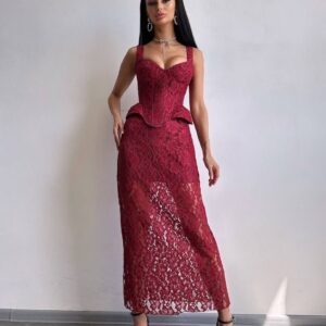Жіночий костюм “Lace Satin Set”