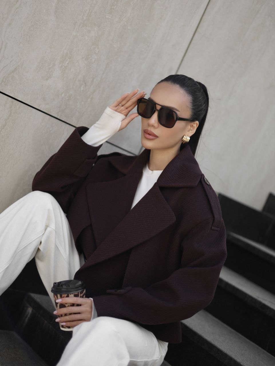 Жіночий піджак оверсайз “Cashmere Diagonal” - Зображення 14